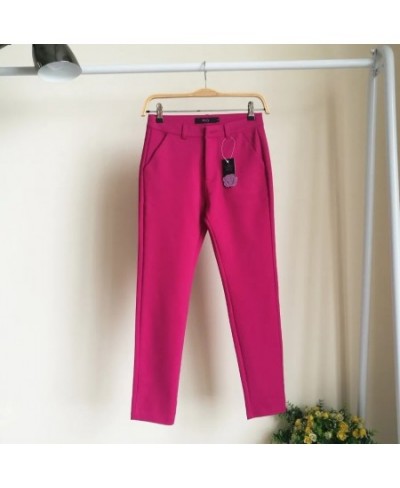 Candy Colors Skinny Pencil Pants Women Casual High Waist Capris 2023 Spring Summer Stretch Pantalones 92cm Ankle Length $33.5...