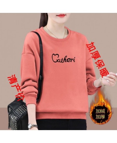 Black Letter Pattern Printing Round Neck Long Sleeve Loose Multiple Colors Autumn Winter Pullover Sweatshirts Hatless $33.10 ...