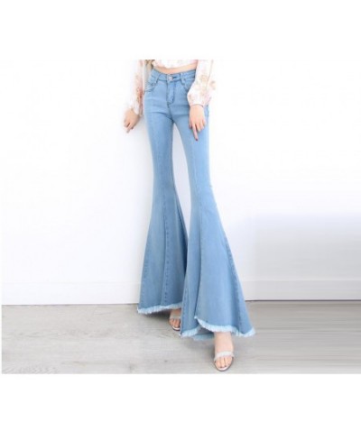 2023 Spring Fashion Women Vintage Tassel High Waist Long Boot Cut Denim Pants Lady Sexy Skinny jeans woman bell bottom jeans ...