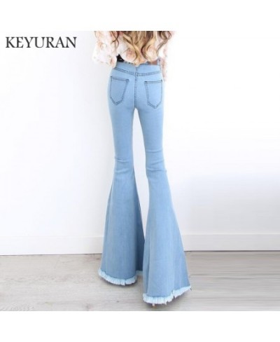 2023 Spring Fashion Women Vintage Tassel High Waist Long Boot Cut Denim Pants Lady Sexy Skinny jeans woman bell bottom jeans ...