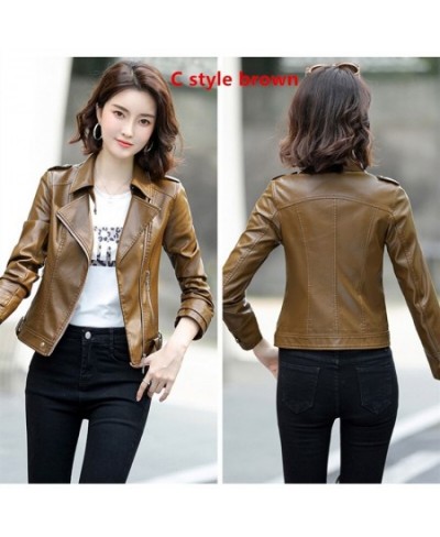 Leather Jacket For Women Jaqueta De Couro Female Coat 2022 Spring Autumn New Fashion Oversize Turn Collar Ladies Outerwear $9...