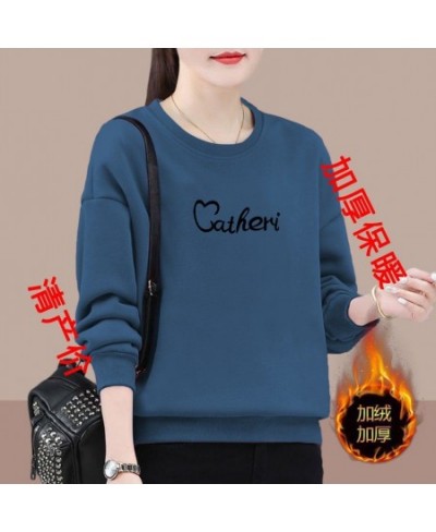 Black Letter Pattern Printing Round Neck Long Sleeve Loose Multiple Colors Autumn Winter Pullover Sweatshirts Hatless $33.10 ...