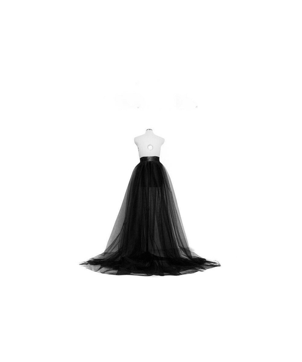 Fashion Women A-line Sheer Tulle Tutu Long Skirt Wedding Party Prom Princess Bandage Mesh Maxi Skirts Black Blue Red White $2...