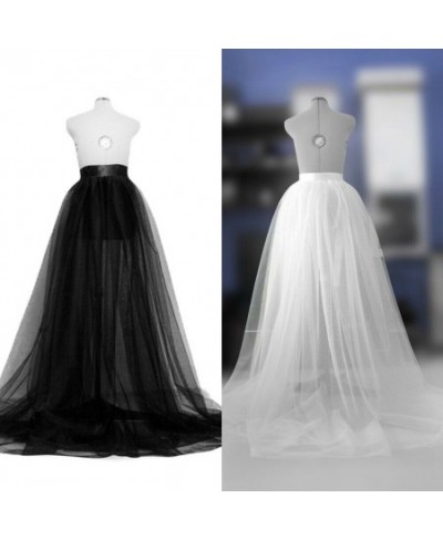 Fashion Women A-line Sheer Tulle Tutu Long Skirt Wedding Party Prom Princess Bandage Mesh Maxi Skirts Black Blue Red White $2...