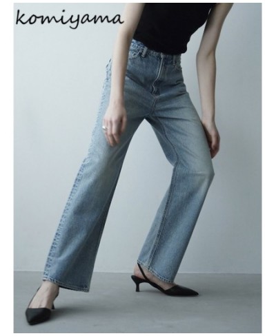 Japanese Fashion Simple High Wasit Straight Pants Vintage Soft Wide Leg Jeans Women 2023 Spring New Casual Denim Pantalon $92...