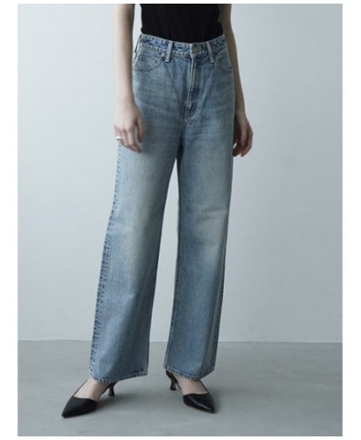 Japanese Fashion Simple High Wasit Straight Pants Vintage Soft Wide Leg Jeans Women 2023 Spring New Casual Denim Pantalon $92...