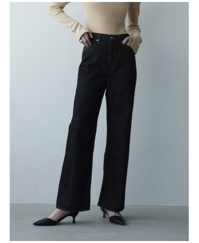 Japanese Fashion Simple High Wasit Straight Pants Vintage Soft Wide Leg Jeans Women 2023 Spring New Casual Denim Pantalon $92...