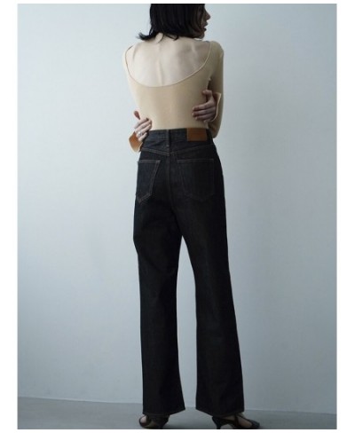 Japanese Fashion Simple High Wasit Straight Pants Vintage Soft Wide Leg Jeans Women 2023 Spring New Casual Denim Pantalon $92...