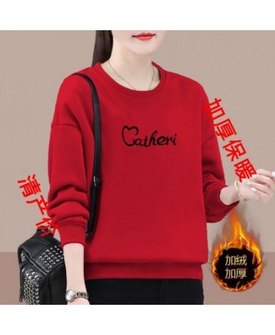 Black Letter Pattern Printing Round Neck Long Sleeve Loose Multiple Colors Autumn Winter Pullover Sweatshirts Hatless $33.10 ...