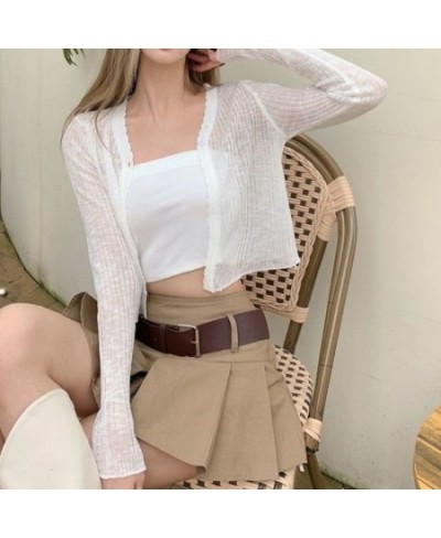 Cardigan Women Summer Sun-proof Minimalist Female Vacation Stylish Fashion Solid Slim Soft Streetwear All-match Thin Chic $22...