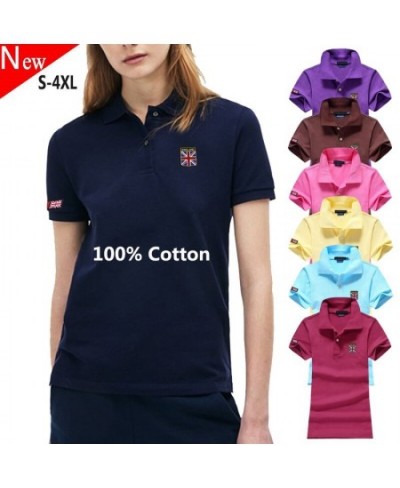 100% Cotton Summer Brand Women's Short Sleeve Polos Shirts Casual Ladies Lapel Tees Fashion Female Polos Tops S-4XL $41.66 - ...