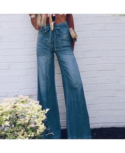 High waist slim jeans 2023 summer new fashion elegant flared pants Street wide leg pants wash sexy women long pants autumn $4...