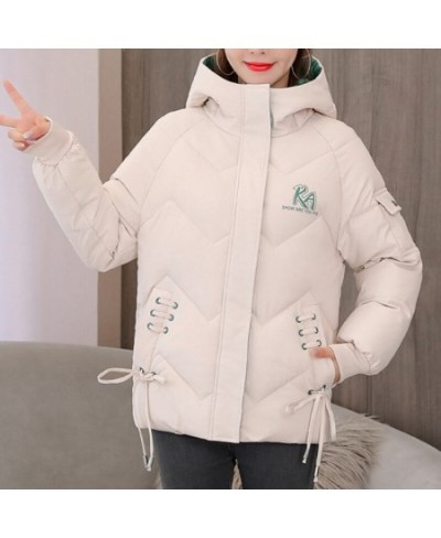 Women's Cotton Padded Parka Outerwear 2023 Parkas Winter Jackets Hooded Thick Warm Coats Fashion Female Letters Print Jacket ...