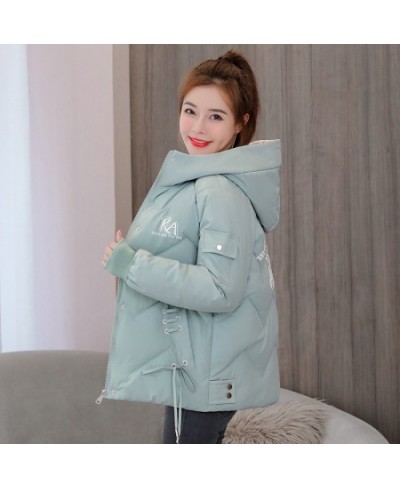 Women's Cotton Padded Parka Outerwear 2023 Parkas Winter Jackets Hooded Thick Warm Coats Fashion Female Letters Print Jacket ...