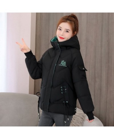 Women's Cotton Padded Parka Outerwear 2023 Parkas Winter Jackets Hooded Thick Warm Coats Fashion Female Letters Print Jacket ...