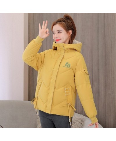 Women's Cotton Padded Parka Outerwear 2023 Parkas Winter Jackets Hooded Thick Warm Coats Fashion Female Letters Print Jacket ...