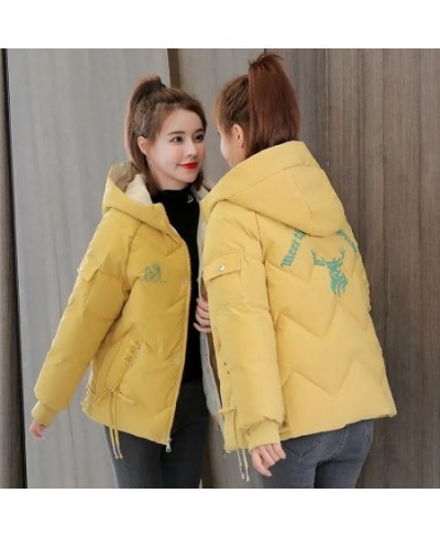 Women's Cotton Padded Parka Outerwear 2023 Parkas Winter Jackets Hooded Thick Warm Coats Fashion Female Letters Print Jacket ...