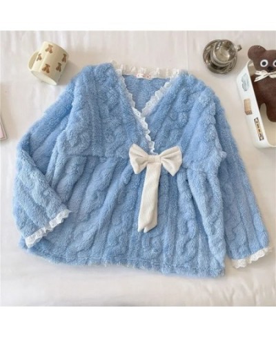 Winter New Warm Flannel Women's Pajamas Set Long-sleeved Trousers Cute Soft Home Wear Sleepwear Pyjamas Clothes for Women $45...