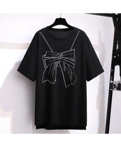 Plus Size 7XL 150kg 180KG Summer Cotton T Shirt Women Short Sleeve Black White Womens Tops Tee Shirt Women Large Korean T-Shi...