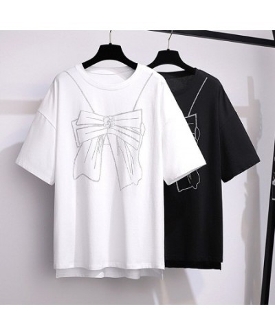 Plus Size 7XL 150kg 180KG Summer Cotton T Shirt Women Short Sleeve Black White Womens Tops Tee Shirt Women Large Korean T-Shi...