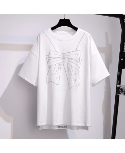 Plus Size 7XL 150kg 180KG Summer Cotton T Shirt Women Short Sleeve Black White Womens Tops Tee Shirt Women Large Korean T-Shi...