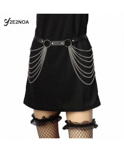 Leather Chain Belt Strap Waist Thigh Harness Black Leather Chain Belt Gothic Sexy Body Chain Skirt Punk Style Jewelry $21.10 ...