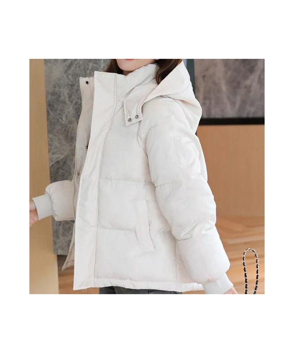 2023 Winter Women's Hooded Zipper Loose Down Jacket Women's Solid Color Short Thick Padded Jacket New $61.50 - Jackets & Coats