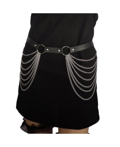 Leather Chain Belt Strap Waist Thigh Harness Black Leather Chain Belt Gothic Sexy Body Chain Skirt Punk Style Jewelry $21.10 ...