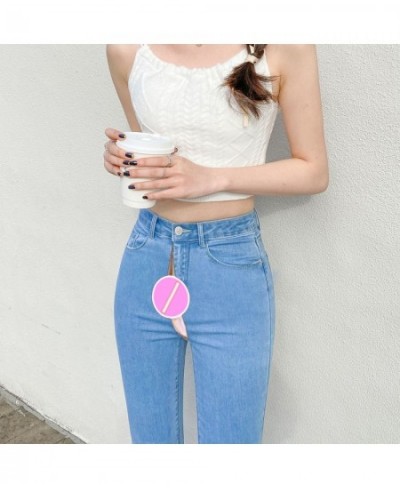 Open-Crotch Pants Sexy Skinny Hip Jeans Women's Hip Lifting with Double-Headed Invisible Zipper for Dating Must-Have Women $6...