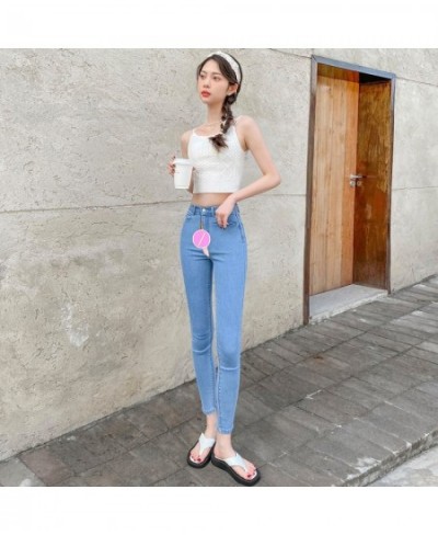 Open-Crotch Pants Sexy Skinny Hip Jeans Women's Hip Lifting with Double-Headed Invisible Zipper for Dating Must-Have Women $6...