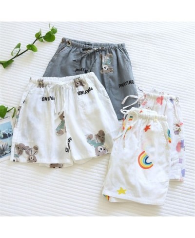 Women Shorts Cotton Yarn Pajama Pants Summer Casual Drawstring Breathable Loose Sleeping Pants For Girls Soft Cool Shorts M-X...