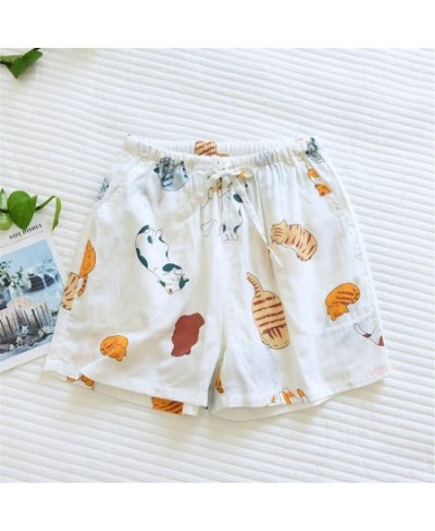 Women Shorts Cotton Yarn Pajama Pants Summer Casual Drawstring Breathable Loose Sleeping Pants For Girls Soft Cool Shorts M-X...