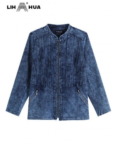 Women's Plus Size Denim Jacket Autumn Chic Elegant Jacket For Chubby Women Round Neck Knitted Cotton Jacket $68.82 - Jackets ...