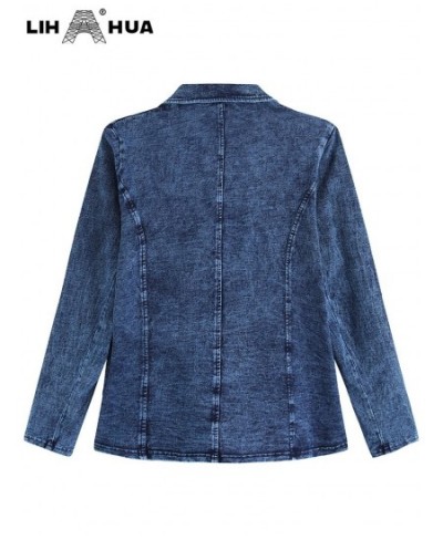 Women's Plus Size Denim Jacket Autumn Chic Elegant Jacket For Chubby Women Round Neck Knitted Cotton Jacket $68.82 - Jackets ...