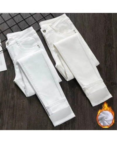 White Jeans Woman High Waist Jean Femme 2023 Spring Summer Autumn Wild Tight Elasticity Pencil Denim Pants Mom Jeans Mujer 36...