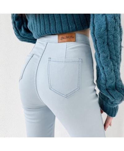 Stretch High-waist Bodycon Jeans Women's Korean Autumn Buttocks Slim Fit Pencil Pants Women's Skinny Push Up Denim Trousers $...