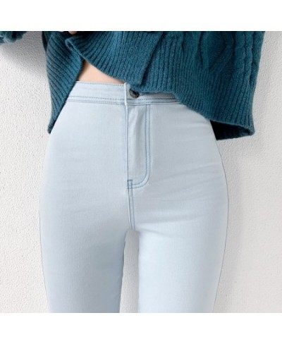 Stretch High-waist Bodycon Jeans Women's Korean Autumn Buttocks Slim Fit Pencil Pants Women's Skinny Push Up Denim Trousers $...