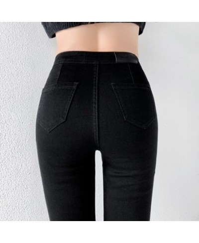 Stretch High-waist Bodycon Jeans Women's Korean Autumn Buttocks Slim Fit Pencil Pants Women's Skinny Push Up Denim Trousers $...