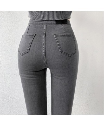 Stretch High-waist Bodycon Jeans Women's Korean Autumn Buttocks Slim Fit Pencil Pants Women's Skinny Push Up Denim Trousers $...