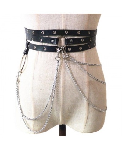 Leather Chain Belt Strap Waist Thigh Harness Black Leather Chain Belt Gothic Sexy Body Chain Skirt Punk Style Jewelry $21.10 ...