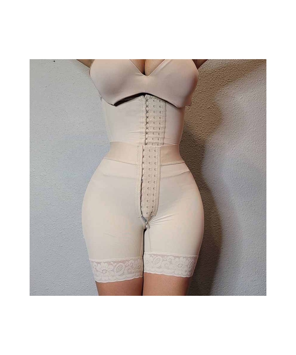 Butt Lifter Compression Garment Front Closure Tummy Control Women's Pantaloons Lace Abdomen Shorts $67.09 - Underwear