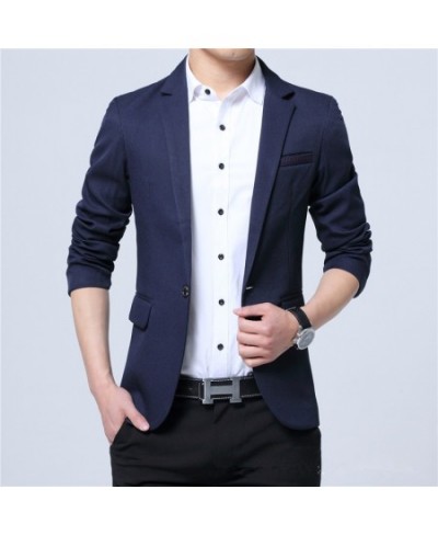 2023 Fashion Spring and Autumn Casual Men Blazer Cotton Slim England Suit Blaser Masculino Male Jacket Blazer Men Size M-5XL ...