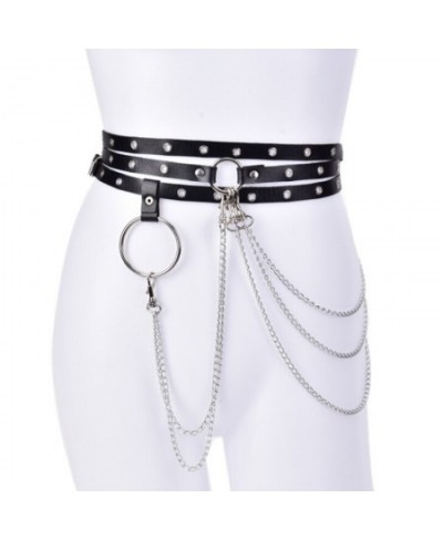 Leather Chain Belt Strap Waist Thigh Harness Black Leather Chain Belt Gothic Sexy Body Chain Skirt Punk Style Jewelry $21.10 ...