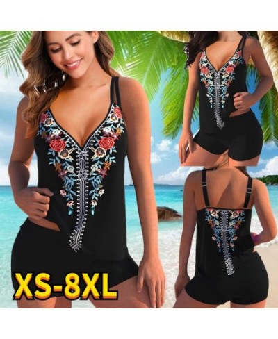 2022 New Swimsuit Sexy Plus Size Tankini Women Printed Two Piece Bikini Set Beachwear Bathing Suit Female Summer Swimwear 8XL...