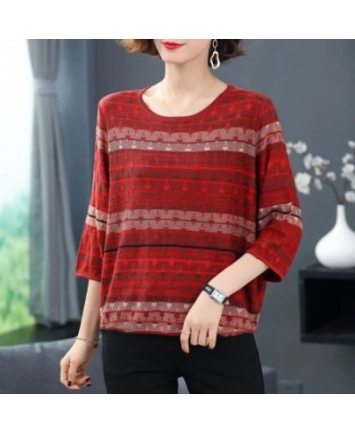 Summer Autumn Vintage Elegant Fashion Shirt Women Three-quarter Sleeve Patchwork Lady Tops Loose Casual All Match Female $26....