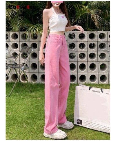 High Waisted Jeans for Women 2023 New Fashion Vintage Wide Leg Pants Women Chic Streetwear Straight Full Length Pants $48.10 ...