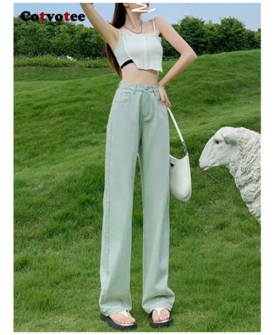 High Waisted Jeans for Women 2023 New Fashion Vintage Wide Leg Pants Women Chic Streetwear Straight Full Length Pants $48.10 ...