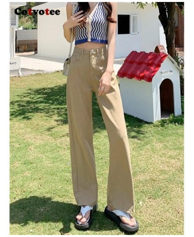 High Waisted Jeans for Women 2023 New Fashion Vintage Wide Leg Pants Women Chic Streetwear Straight Full Length Pants $48.10 ...