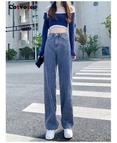 High Waisted Jeans for Women 2023 New Fashion Vintage Wide Leg Pants Women Chic Streetwear Straight Full Length Pants $48.10 ...