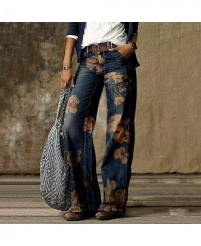 Streetwear Denim Jeans For Women Printed Jeans Casual Long Pants Loose Casual Straight Jeans denim jeans for women high waist...